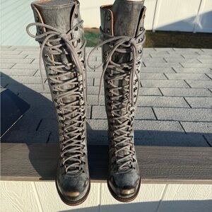 Freebird Gray Lace-Up Boots